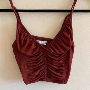 Urban Outfitters Red Cropped Tank Mesh Cami Small S